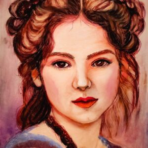 Timeless, acrylics, and oil pastels, 12x18 cardstock