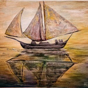 Garden of roses, acrylics, 16x20 canvas pad