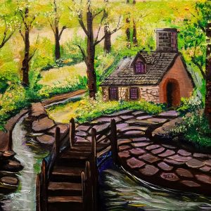 The singing stream, acrylics, 16x20 canvas pad, Ildiko's Art, Canada