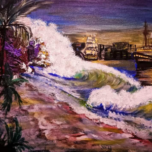 Redrock Coast, acrylics, 16x20 stretched canvas, Ildiko's Art, Canada