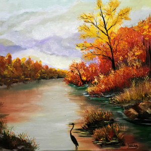 The Voice of Autumn's, acrylics, 20x24 stretched canvas, Ildiko's Art, Canada